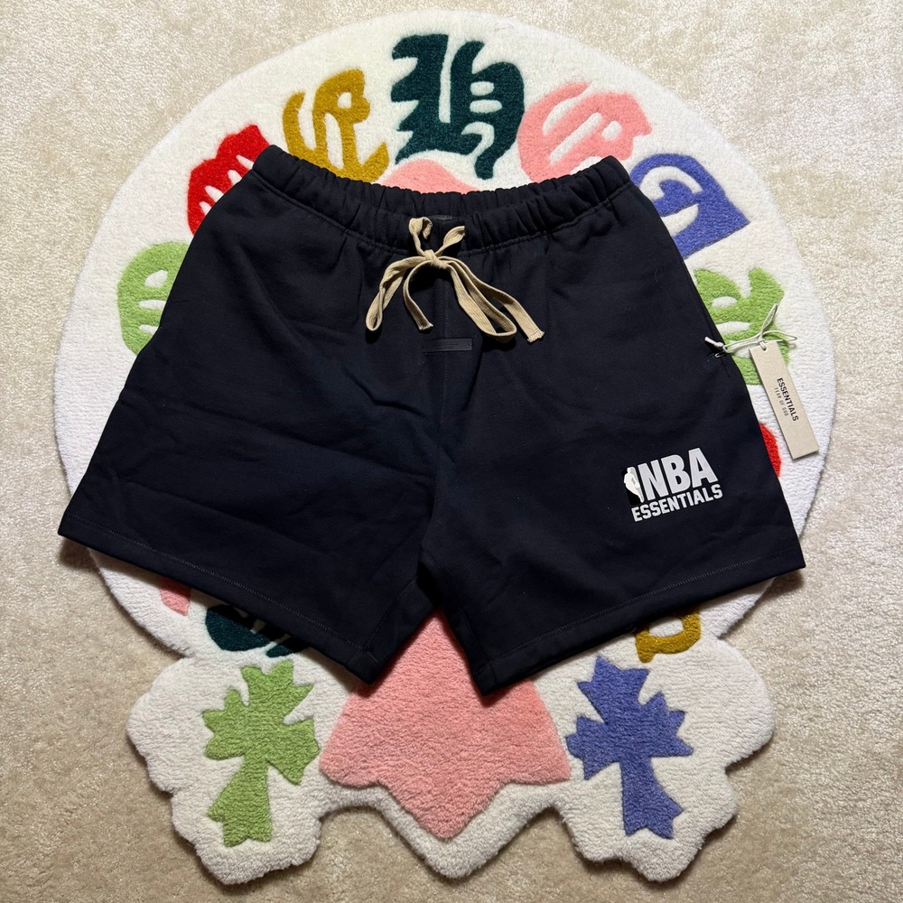 Fear of God Essentials NBA Sweat Shorts Black Streetwear Fleece Size XL